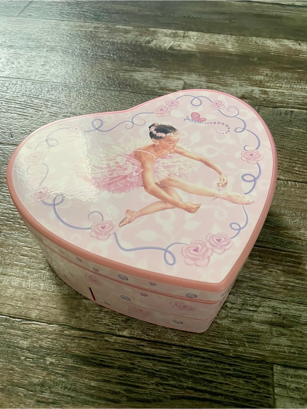 Pink Heart-Shaped Ballerina Jewelry Box